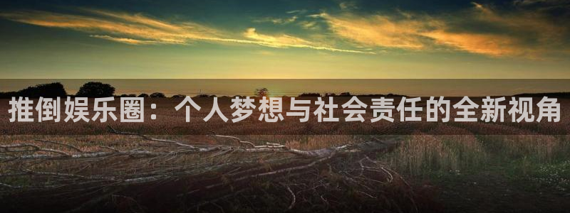 bbin视讯体育凯捷登陆：推倒娱乐圈：个人梦想与社会责任的全新视角