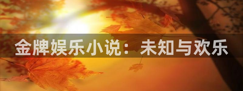 bbin视讯官网：金牌娱乐小说：未知与欢乐